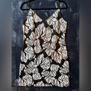 White House Black Market black and white sequin dress size 10